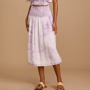 Lulus Enjoy The Sunshine Purple Tie-dye Smocked Midi Skirt - Size XS